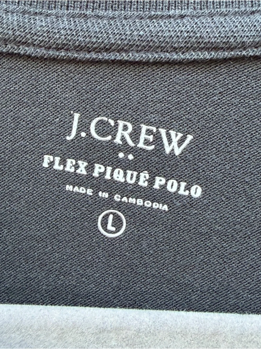 J.Crew Men’s L Flex Piqué Black Long Sleeve Stretch Polo Shirt